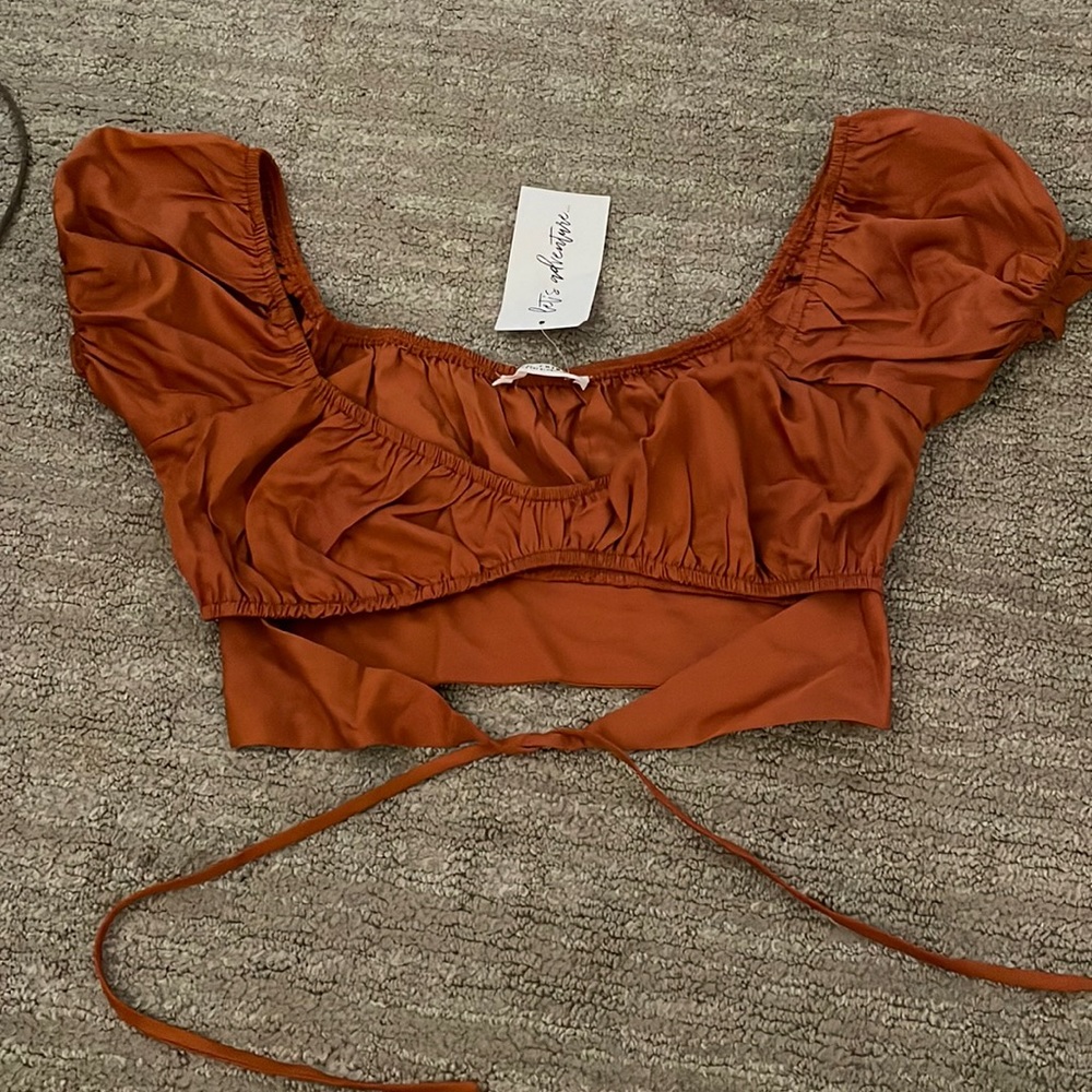 COPY - Rust colored crop tie top